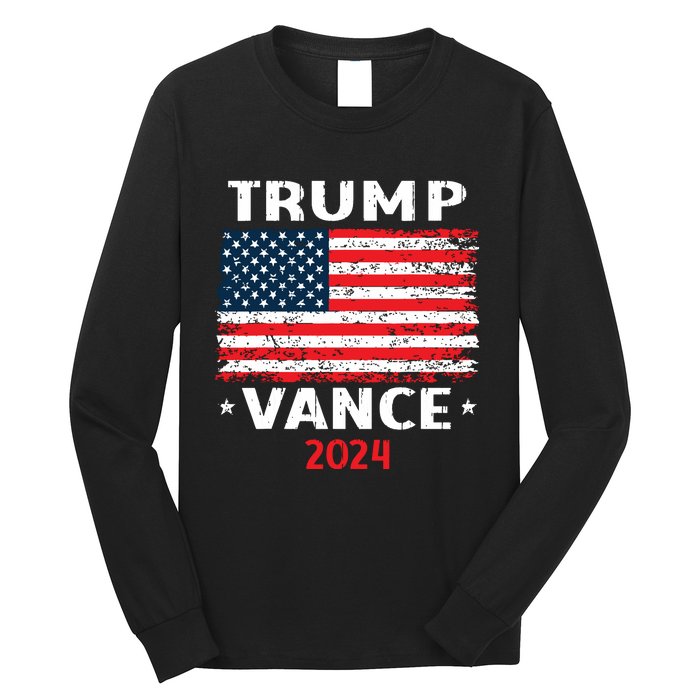 America Flag Trump Vance 2024 Vp Vice President Long Sleeve Shirt