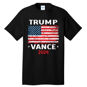 America Flag Trump Vance 2024 Vp Vice President Tall T-Shirt