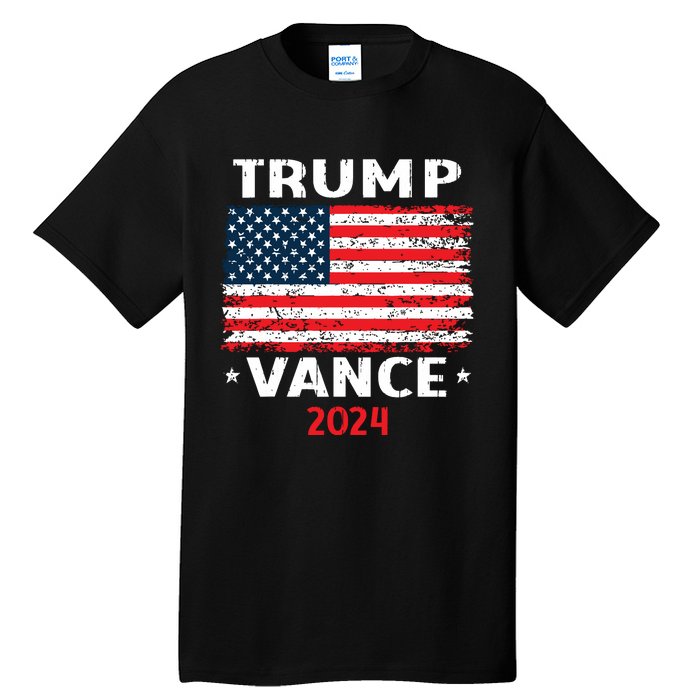 America Flag Trump Vance 2024 Vp Vice President Tall T-Shirt