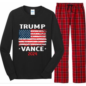 America Flag Trump Vance 2024 Vp Vice President Long Sleeve Pajama Set