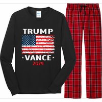 America Flag Trump Vance 2024 Vp Vice President Long Sleeve Pajama Set