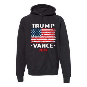 America Flag Trump Vance 2024 Vp Vice President Premium Hoodie