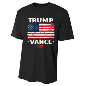 America Flag Trump Vance 2024 Vp Vice President Performance Sprint T-Shirt