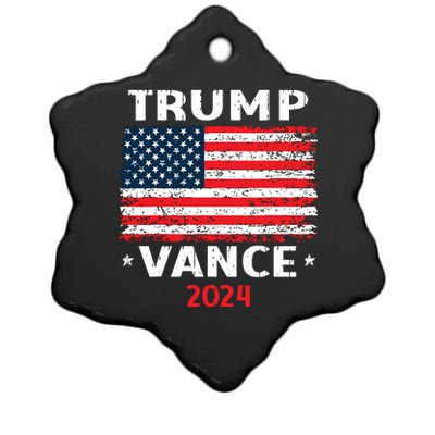 America Flag Trump Vance 2024 Vp Vice President Ceramic Star Ornament