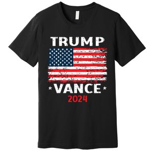 America Flag Trump Vance 2024 Vp Vice President Premium T-Shirt