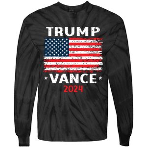 America Flag Trump Vance 2024 Vp Vice President Tie-Dye Long Sleeve Shirt