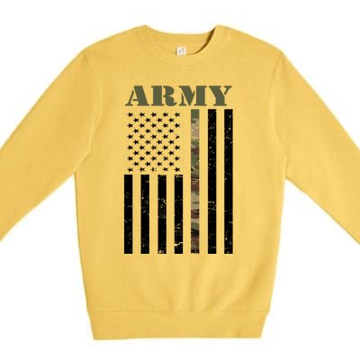 Army Flag Thin Camo Line Premium Crewneck Sweatshirt