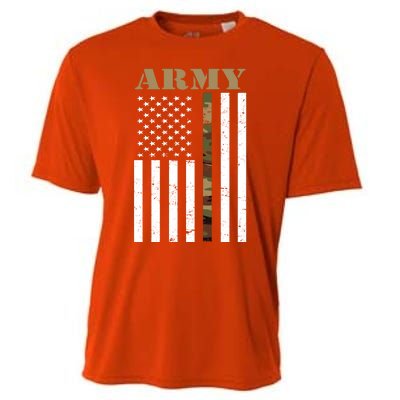 Army Flag Thin Camo Line Cooling Performance Crew T-Shirt