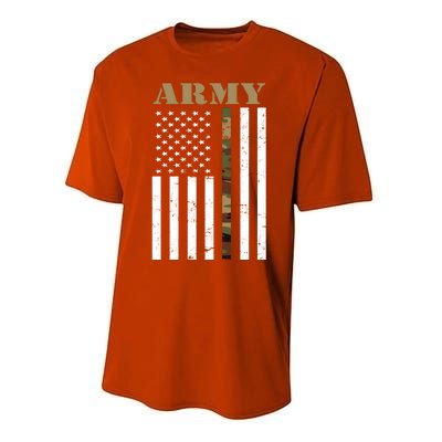 Army Flag Thin Camo Line Performance Sprint T-Shirt