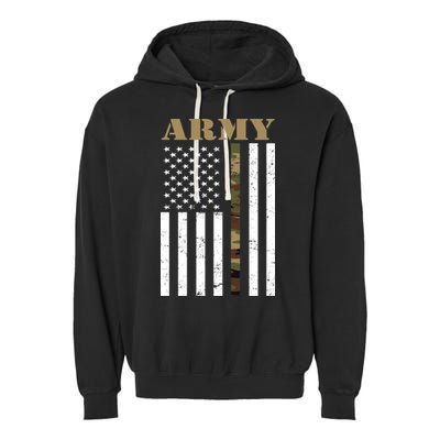 Army Flag Thin Camo Line Garment-Dyed Fleece Hoodie