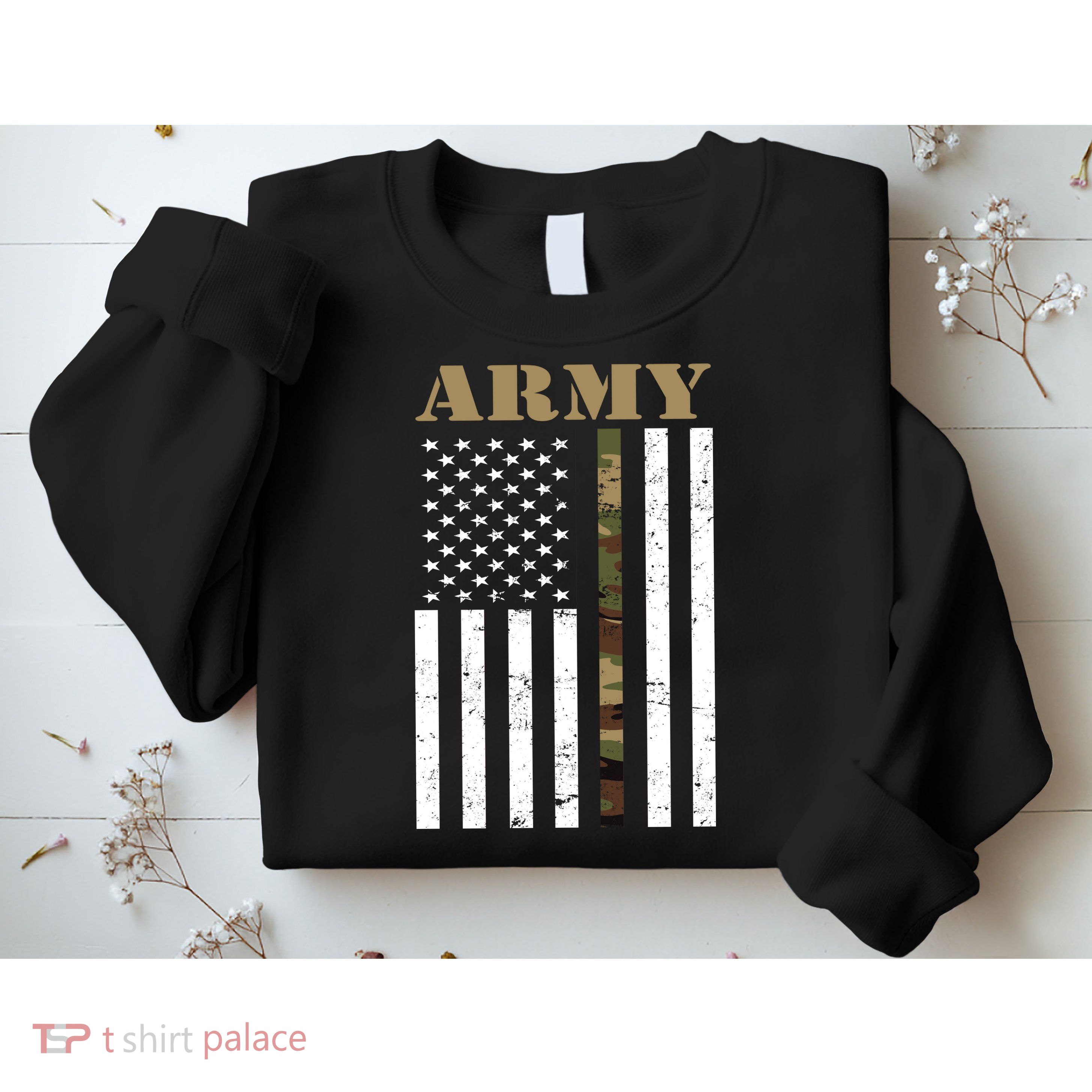 Army Flag Thin Camo Line Sweatshirt