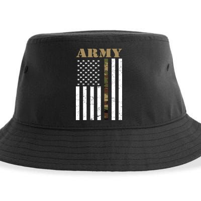 Army Flag Thin Camo Line Sustainable Bucket Hat