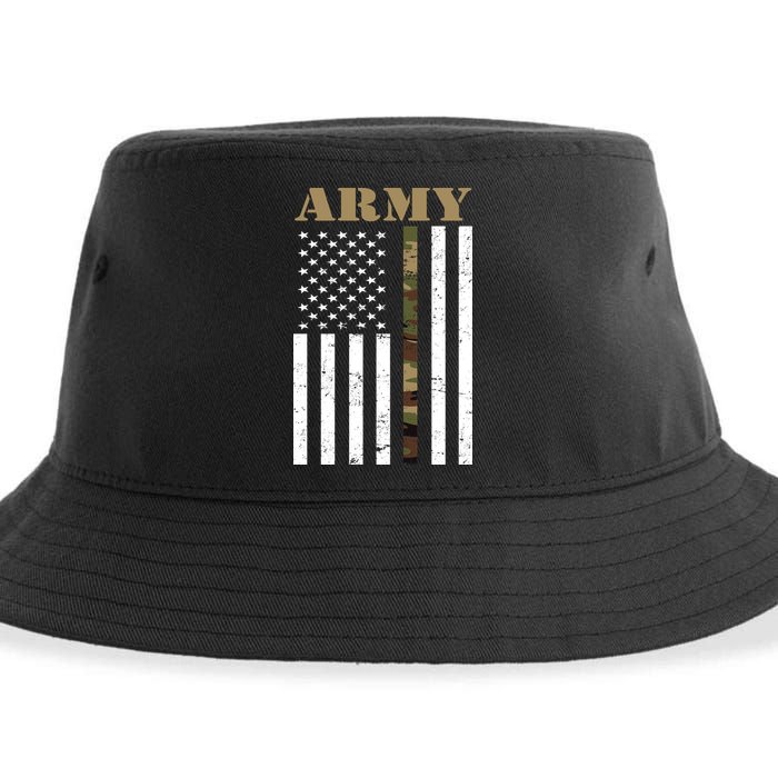 Army Flag Thin Camo Line Sustainable Bucket Hat