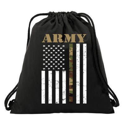 Army Flag Thin Camo Line Drawstring Bag