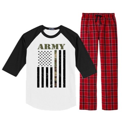 Army Flag Thin Camo Line Raglan Sleeve Pajama Set