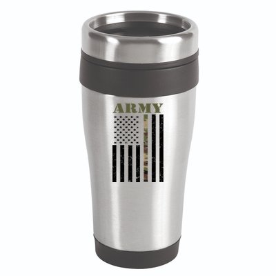 Army Flag Thin Camo Line 16oz Travel Tumbler