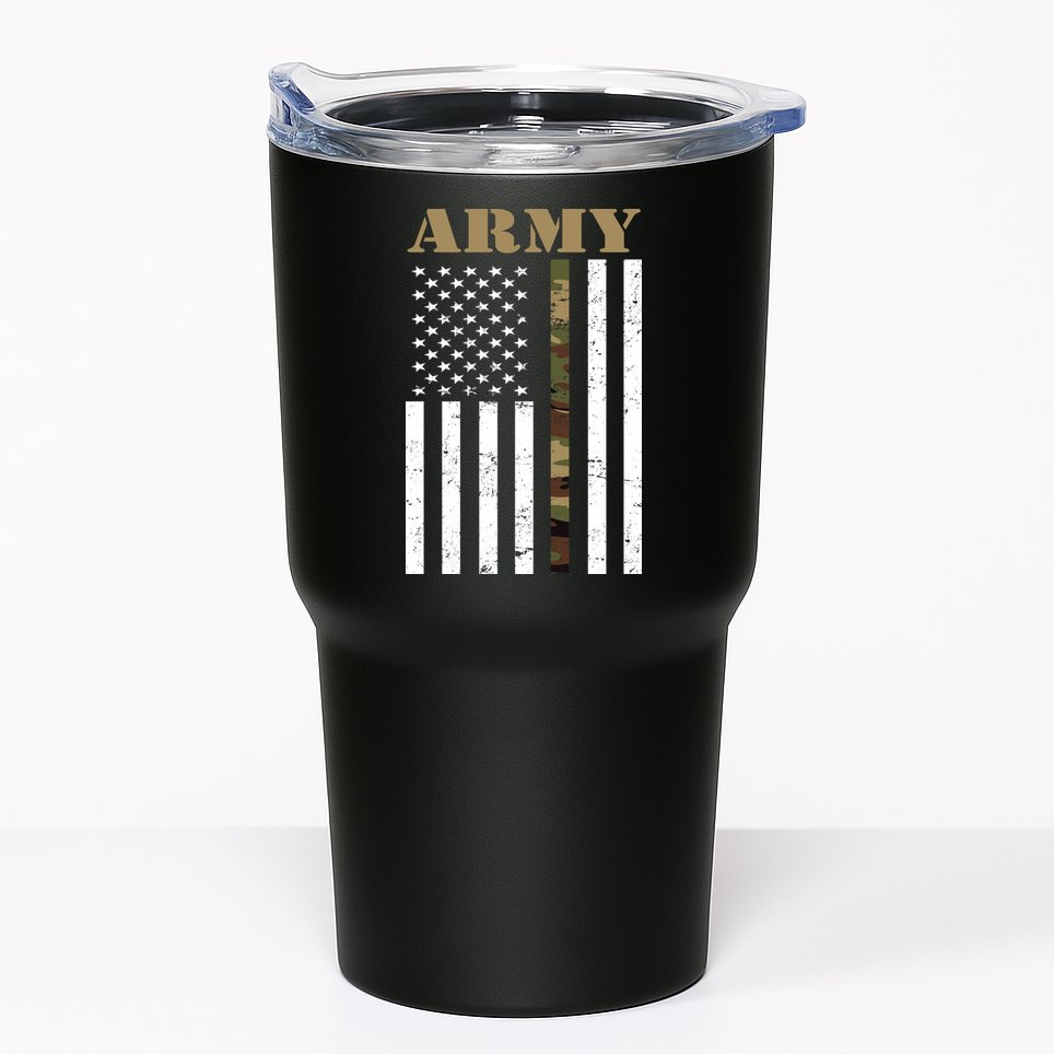 Army Flag Thin Camo Line Tumbler