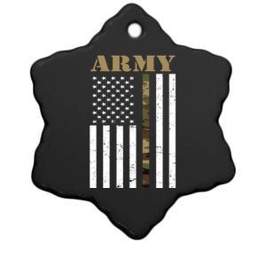 Army Flag Thin Camo Line Ceramic Star Ornament