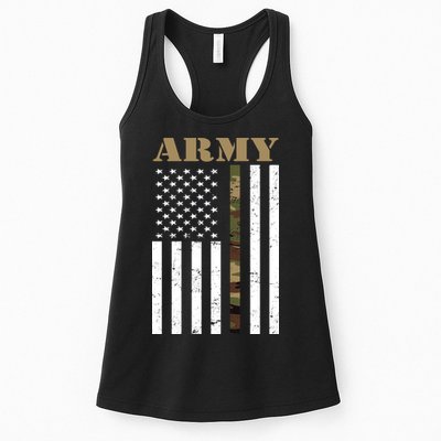 Army Flag Thin Camo Line Womens Tank Top