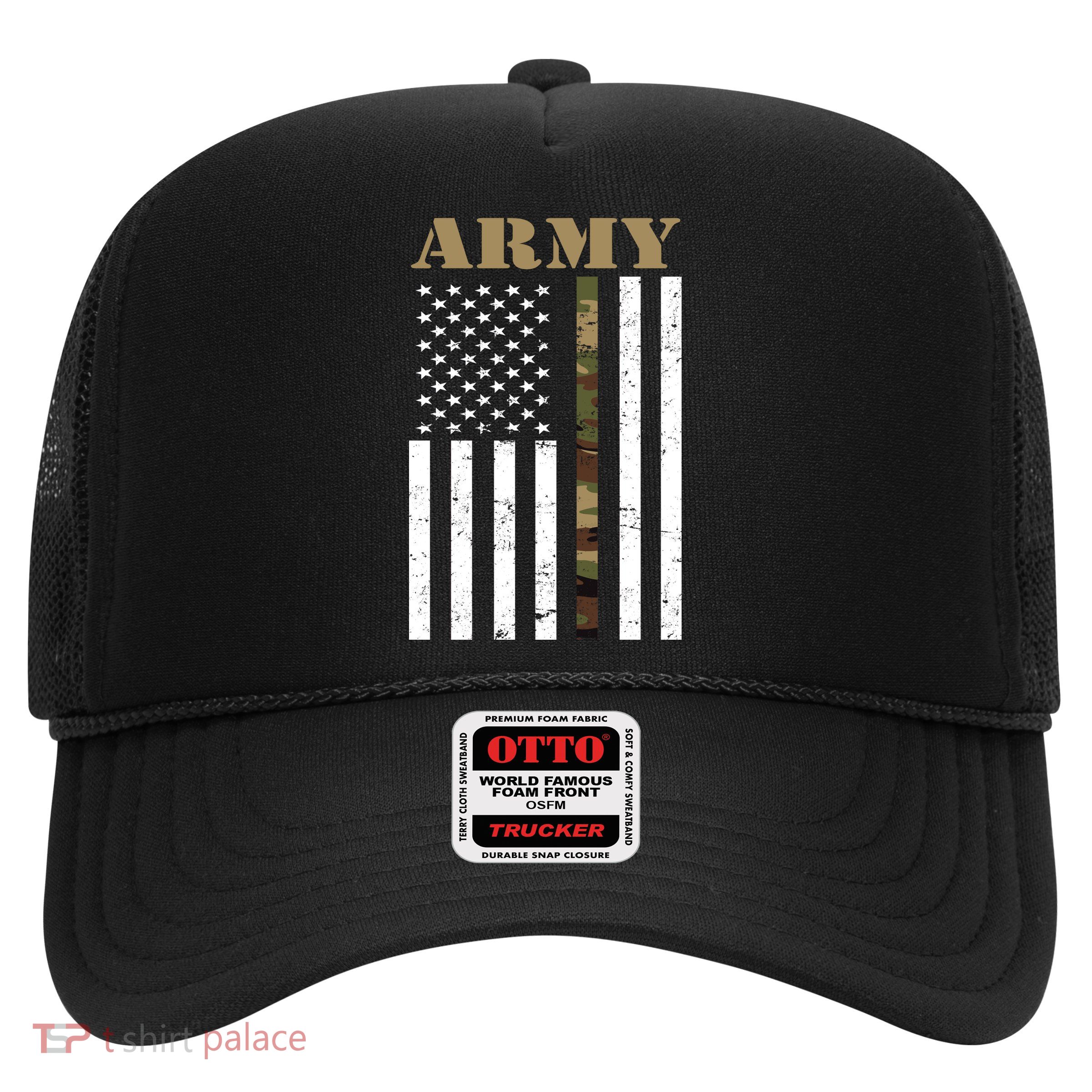 Army Flag Thin Camo Line Trucker Hat