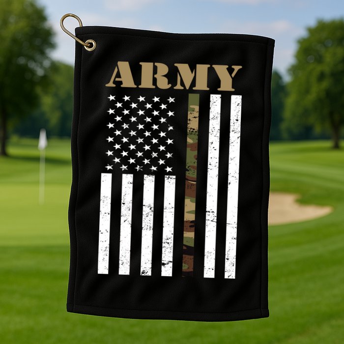 Army Flag Thin Camo Line Golf Towel