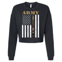 Army Flag Thin Camo Line Cropped Pullover Crew