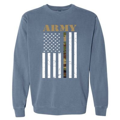 Army Flag Thin Camo Line Garment-Dyed Sweatshirt