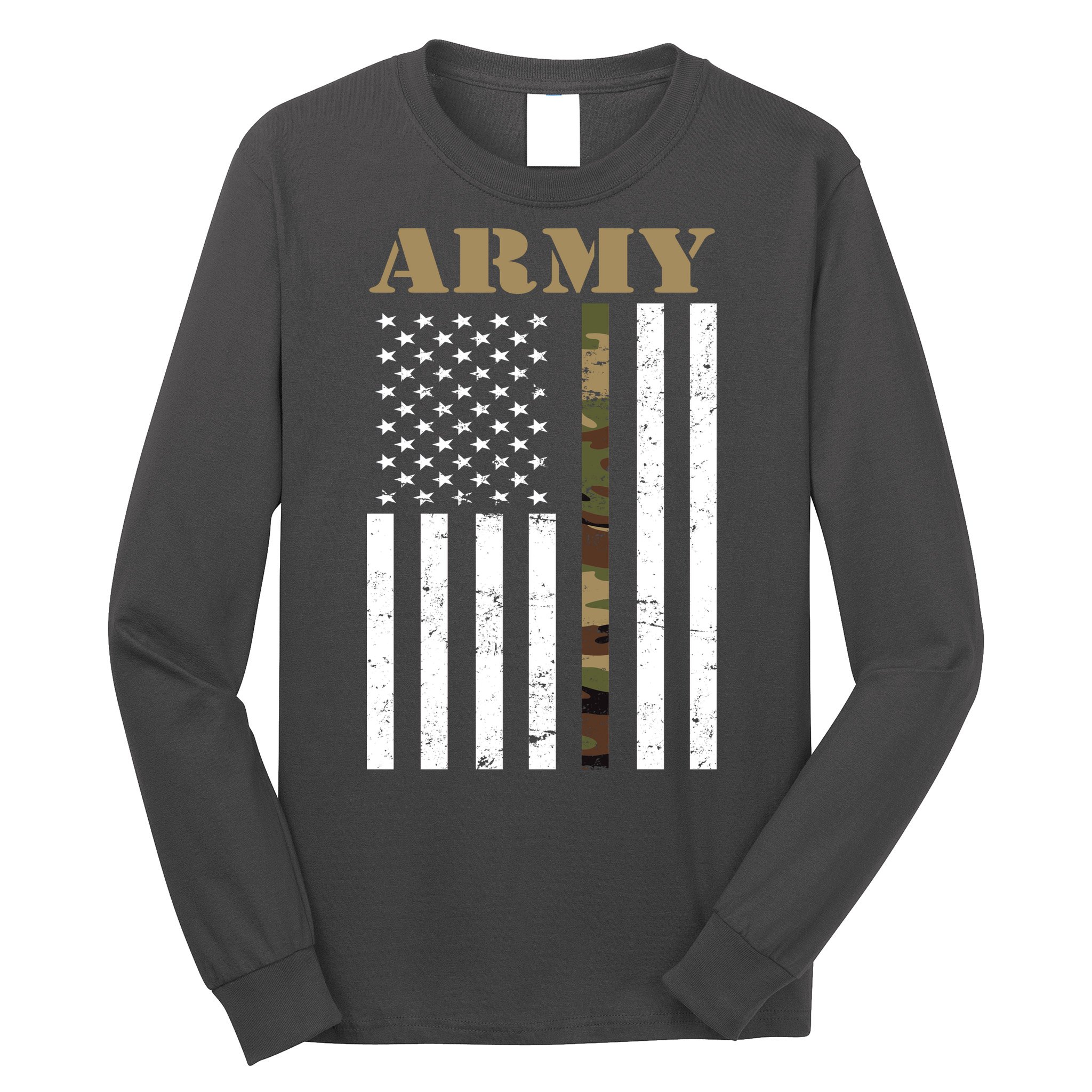 Army Flag Thin Camo Line Long Sleeve Shirt