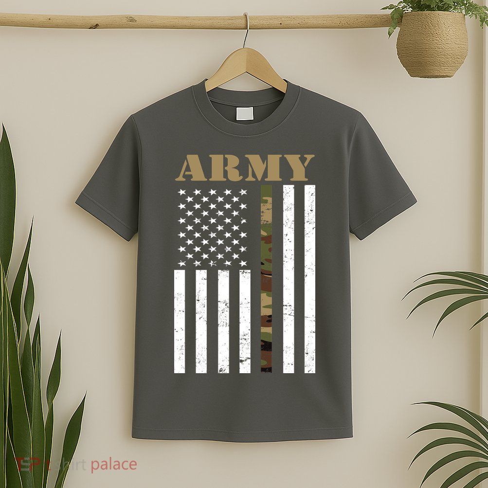 Army Flag Thin Camo Line T-Shirt
