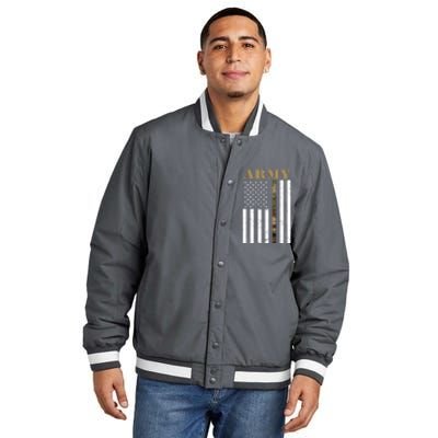 Army Flag Thin Camo Line Insulated Varsity Jacket