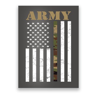Army Flag Thin Camo Line Poster