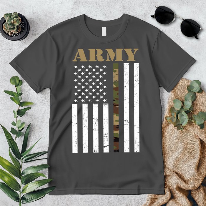 Army Flag Thin Camo Line Premium T-Shirt