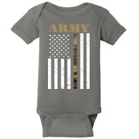 Army Flag Thin Camo Line Baby Bodysuit