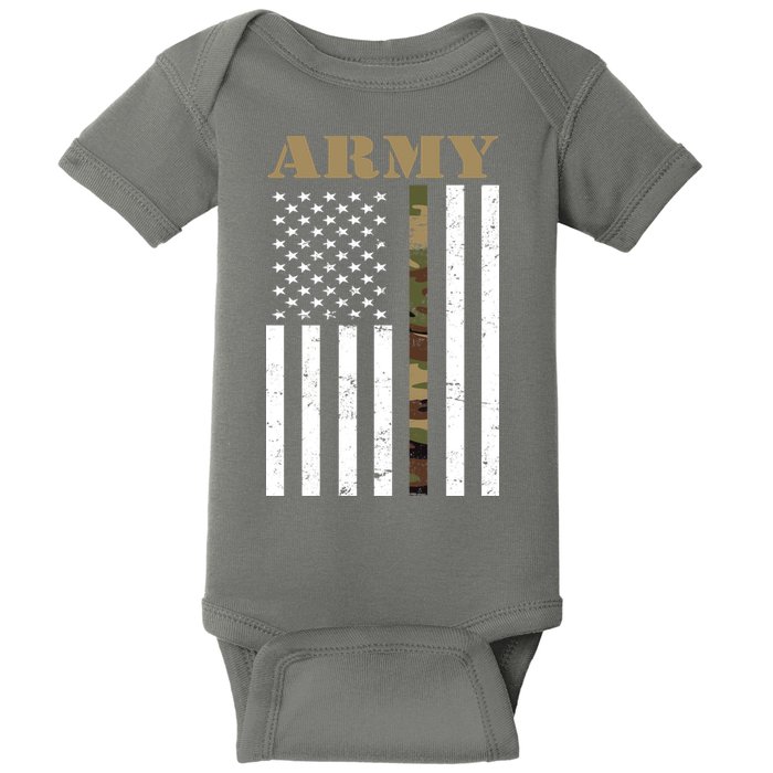 Army Flag Thin Camo Line Baby Bodysuit