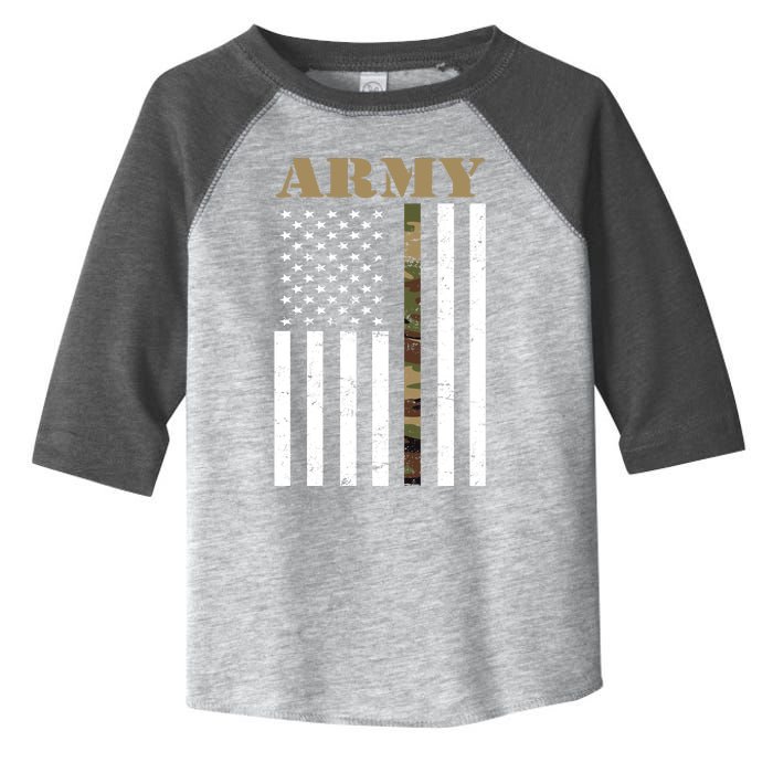 Army Flag Thin Camo Line Toddler Fine Jersey T-Shirt