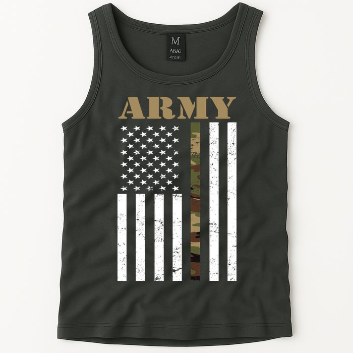 Army Flag Thin Camo Line Tank Top