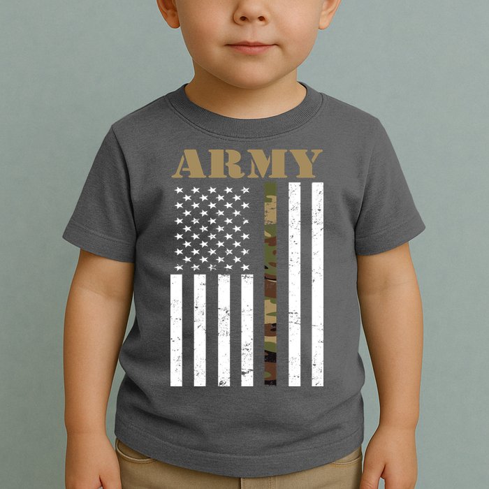 Army Flag Thin Camo Line Toddler T-Shirt