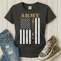 Army Flag Thin Camo Line Womens T-Shirt