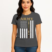 Army Flag Thin Camo Line Womens T-Shirt