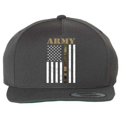 Army Flag Thin Camo Line Wool Snapback Cap