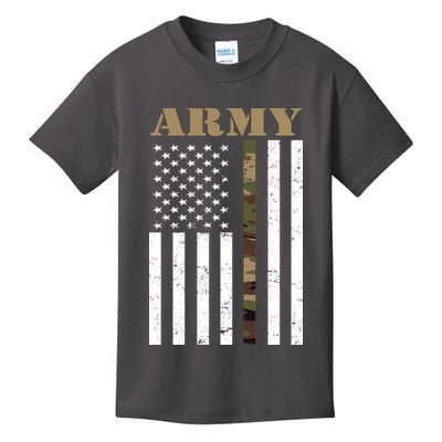Army Flag Thin Camo Line Kids T-Shirt