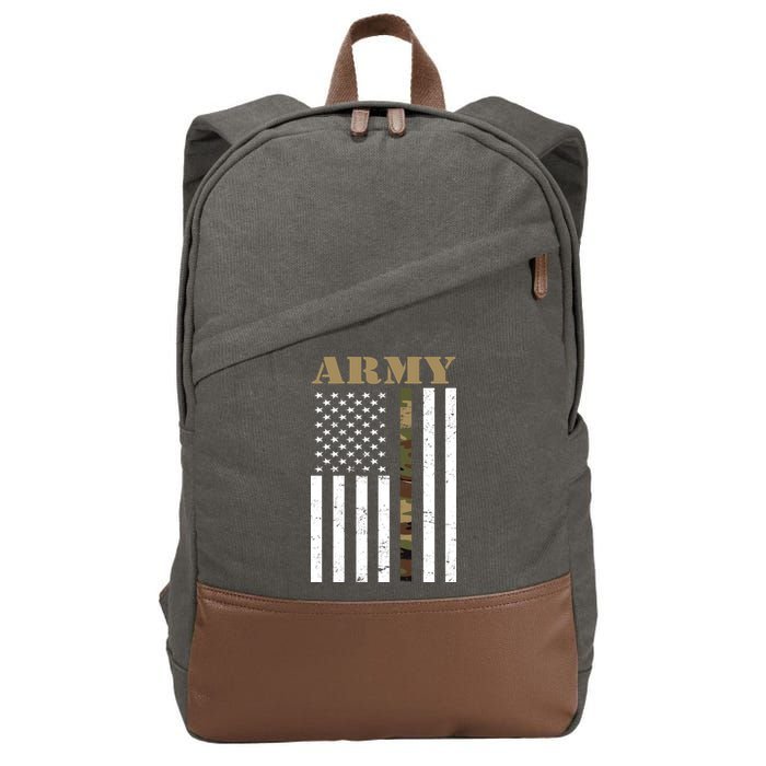 Army Flag Thin Camo Line Cotton Canvas Backpack