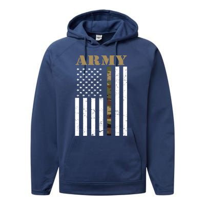 Army Flag Thin Camo Line Performance Fleece Hoodie