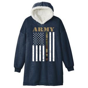 Army Flag Thin Camo Line Hooded Wearable Blanket