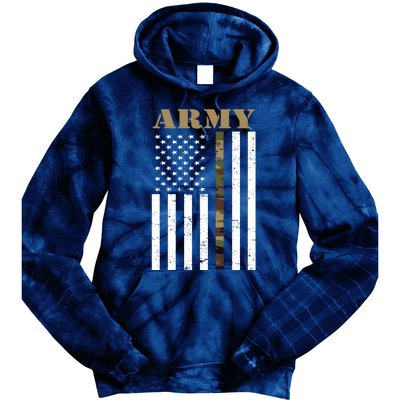 Army Flag Thin Camo Line Tie Dye Hoodie