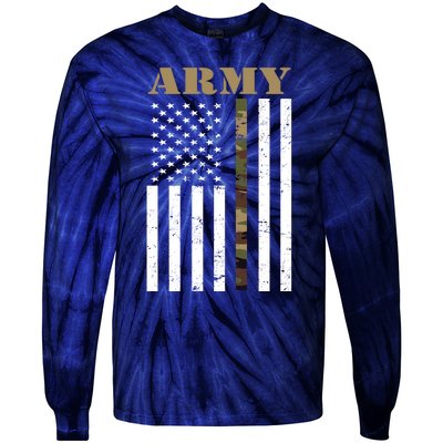 Army Flag Thin Camo Line Tie-Dye Long Sleeve Shirt