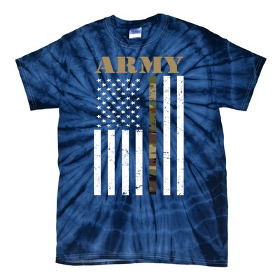 Army Flag Thin Camo Line Tie-Dye T-Shirt