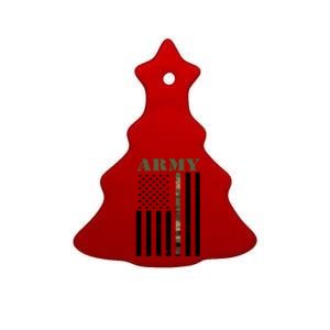 Army Flag Thin Camo Line Ceramic Tree Ornament