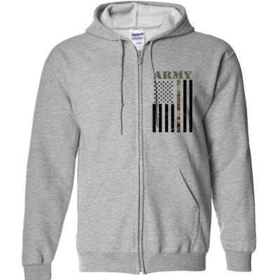 Army Flag Thin Camo Line Full Zip Hoodie