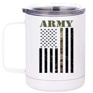 Army Flag Thin Camo Line 12 oz Stainless Steel Tumbler Cup